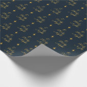 O Heilige Night Navy & Gold Cadeaupapier (Hoek)