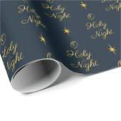 O Heilige Night Navy & Gold Cadeaupapier (Rol Hoek)