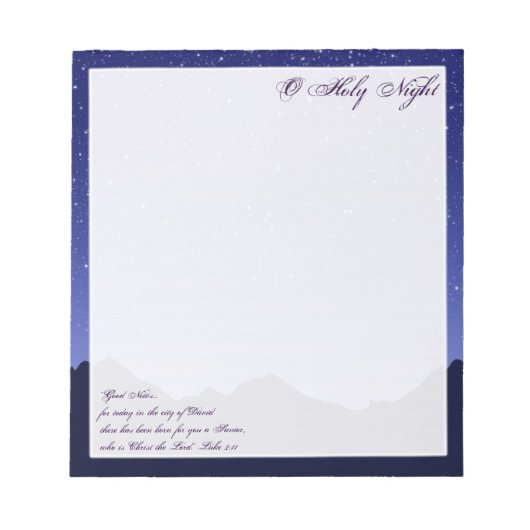 O Heilige Night Note Pad Notitieblok (Voorkant)