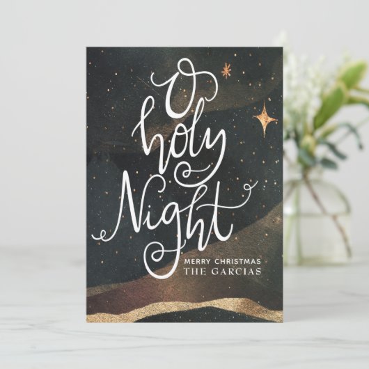 O Heilige Night Starry Sky kerstKaart (Staand voorkant)