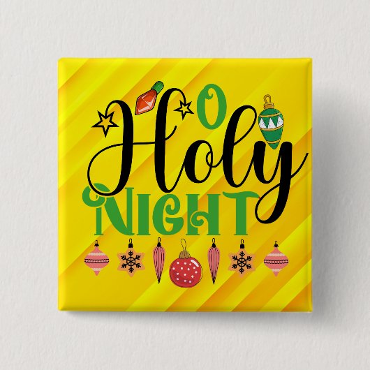 O Heilige Night Vierkante Button 5,1 Cm (Voorkant)