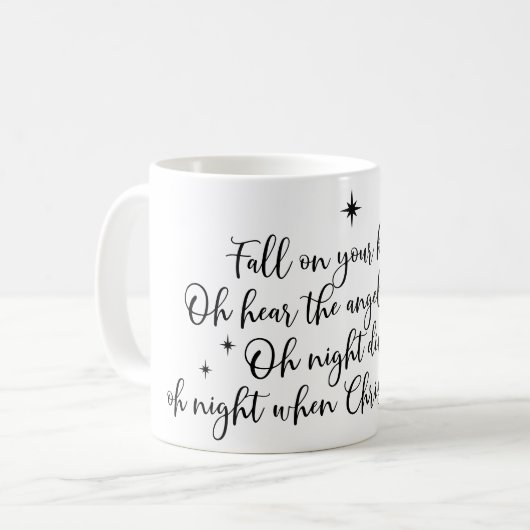 O Heilige Slaapelijke KerstLyrie Coffee Mok (Voorkant links)