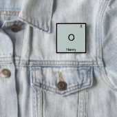 O - Henry Grappig Chemie Element Symbool T-Shirt Vierkante Button 5,1 Cm (In situ)