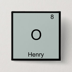O - Henry Grappig Chemie Element Symbool T-Shirt Vierkante Button 5,1 Cm