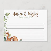 O hert! Baby shower Advies Kaart