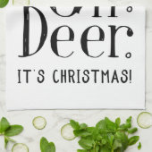 O hert kerst witte keuken handdoek (Gevouwen)