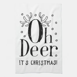 O hert kerst witte keuken handdoek