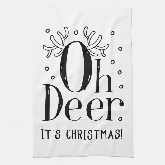O hert kerst witte keuken handdoek (Verticaal)