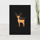 O, hert Kerstdag Licht Pyjama Vouwbare Wenskaart Kaart (Voorkant)