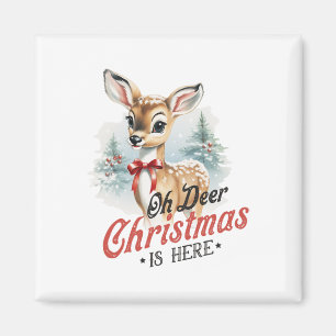 O, hert, Kerstmis is hier, Cute Mbi dier vintage Magneet