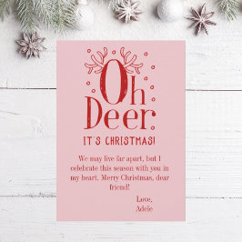 O hert platte kerstvakantiekaart feestdagenkaart