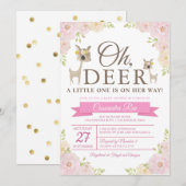 O hert! Uitnodiging voor baby shower (Voorkant / Achterkant)
