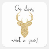 O, hert, wat een jaar! Grappige Kerstvakantie Vierkante Sticker (Voorkant)