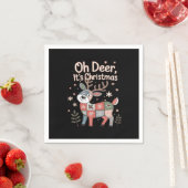 O Herten Het Is Kerst Miniatuur Patchwork Vierkant Servet (Insitu)