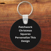 O Herten Het Is Kerstmis Miniatuur Patchwork Vierk Sleutelhanger (Achterkant)