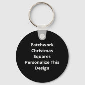 O Herten Het Is Kerstmis Miniatuur Patchwork Vierk Sleutelhanger (Achterkant)