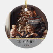 O Herten, Wat Een Jaar! Grappige Kerstmis Aangepas Keramisch Ornament (Achterkant)