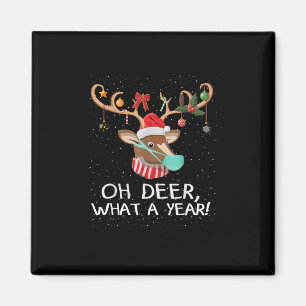 O Herten Wat een Jaar Kerstmis Familie Stijl Magneet