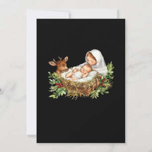 O hertje Maria kerststal kerst Jezus  Feestdagenkaart