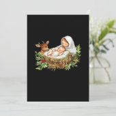 O hertje Maria kerststal Kerstmis Jezus Feestdagenkaart (Staand voorkant)