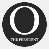 O: HET PRESIDENT RONDE STICKER (Voorkant)