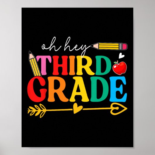 O Hey 3e klas Derde klas Terug naar school Poster (Voorkant)