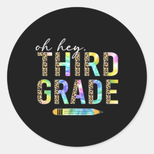 O Hey Derde Klas Terug naar school Studenten 3e gr Ronde Sticker
