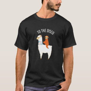 O Hij Disco Luiaard Die Een Lama Alpaca Rijdt T-shirt