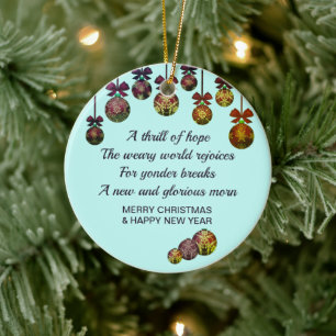 O HOLY NGHT   Nieuwjaar Kerstmis Keramisch Ornament