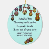 O HOLY NGHT | Nieuwjaar Kerstmis Keramisch Ornament (Links)