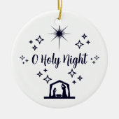 O Holy Night Christmas Minimalistische typografie Keramisch Ornament (Voorkant)