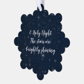 O Holy Night Christmas Song Tekst op Starry Sky Ornament Kaart (Links)