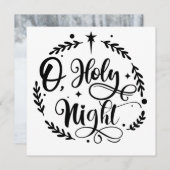 O, Holy Night Hand Lettering Script | B&W | Foto Aankondiging (Voorkant / Achterkant)