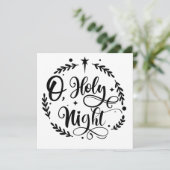 O, Holy Night Hand Lettering Script | B&W | Foto Aankondiging (Staand voorkant)