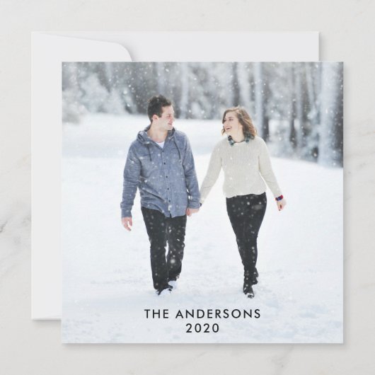 O, Holy Night Hand Lettering Script | B&W | Foto Aankondiging (Achterkant)