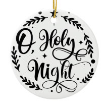 O, Holy Night Hand Lettering Script | B&W