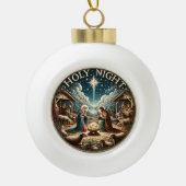 O Holy Night" - Kerstmisscène Keramische Bal Ornament (Voorkant)