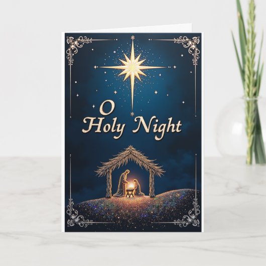 O Holy Night Nativity Card Kaart (Voorkant)
