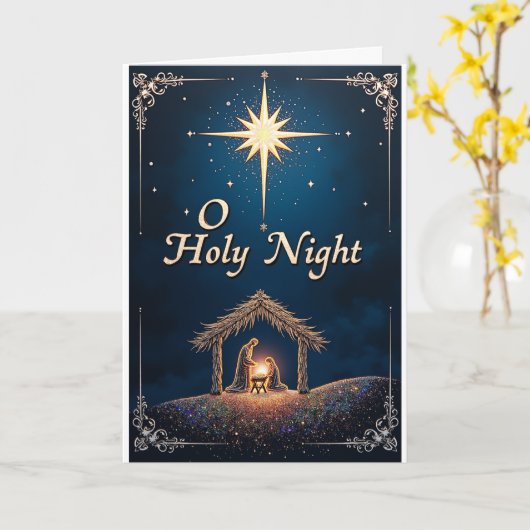 O Holy Night Nativity Card Kaart (Gele Bloem)