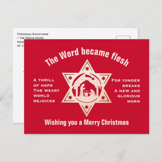 O HOLY NIGHT Nativity Christmas Feestdagenkaart (Voorkant / Achterkant)