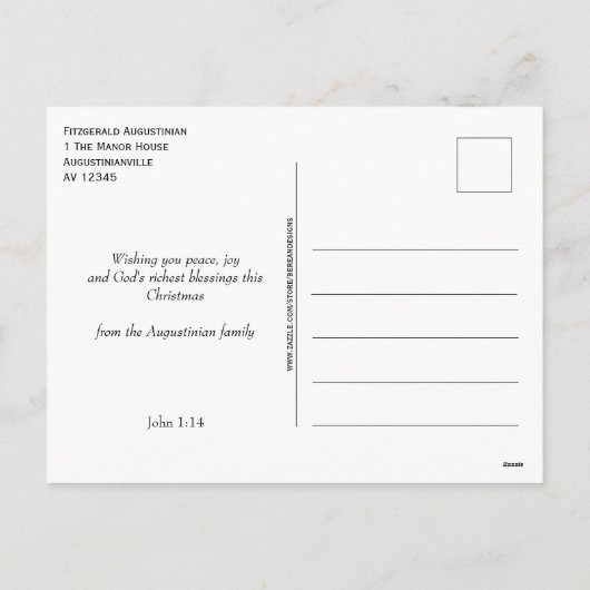 O HOLY NIGHT Nativity Christmas Feestdagenkaart (Achterkant)