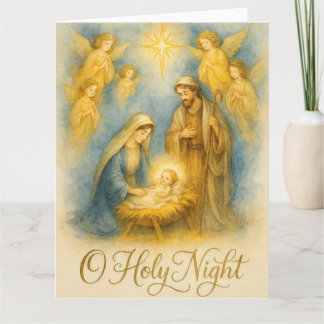 O Holy Night Nativity Christmas Kaart