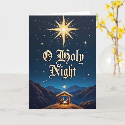 O Holy Night – Star Over Bethlehem Kaart (Gele Bloem)