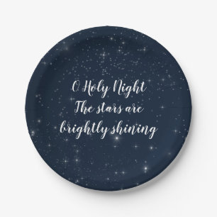 O Holy Night Stars Kerstlied Papieren Bordje