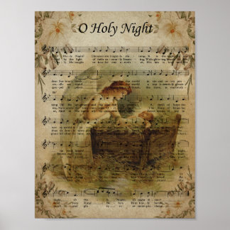 O Holy Night, Vintage Christmas Poster