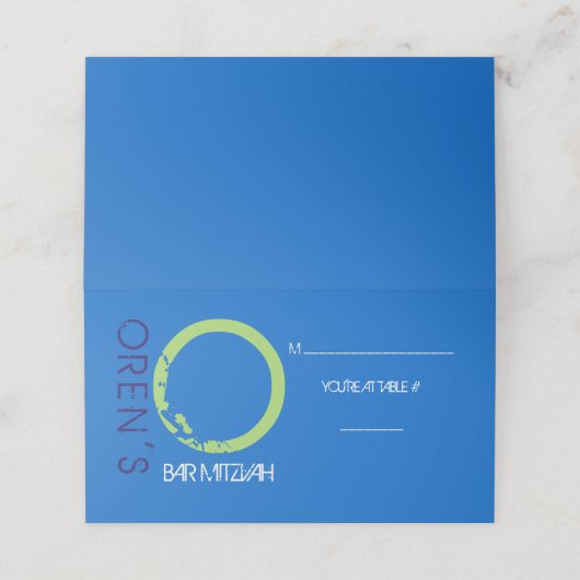 O INITIAAL COLLECTIE Bar Mitzvah Seating Escort Plaatskaartje (Buitenkant ongevouwen)