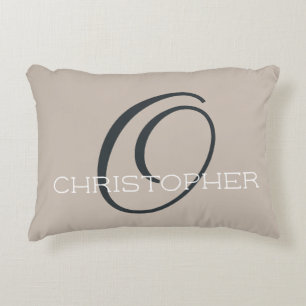 O Initiaal Neutrale Tan Taupe Persoonlijke benamin Accent Kussen