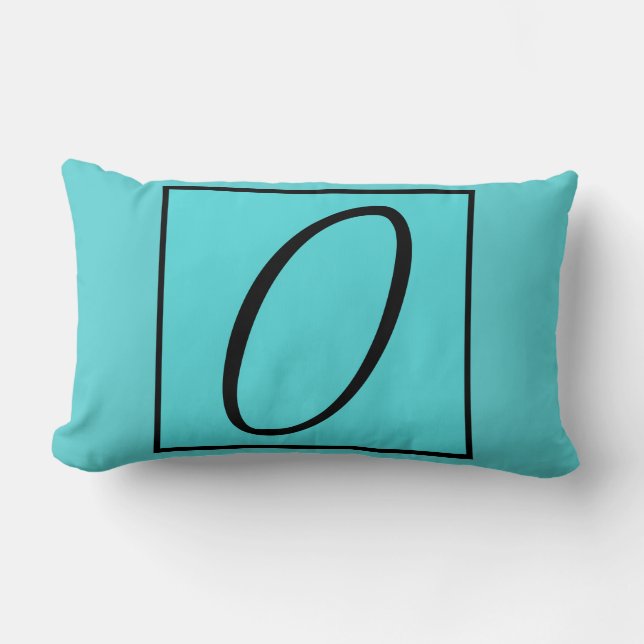 O INITIËLE KUSSEN - Letter O op Aqua Achtergrond (Voorkant)