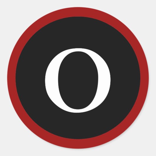 O : Initiële O Letter O Rood, Wit & Zwart Stickers (Voorkant)