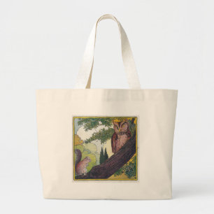 O is de oude uil die in een boom zit grote tote bag